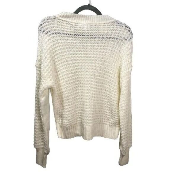 Abound Open Knit Crew neck‎ Pullover Sweater Ivory White XXS NWT - Picture 5 of 10